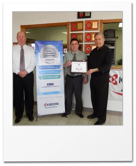 Central Business Systems is a Certified Kyocera Total Document Solutios Provider