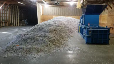 Central Business Sytems Secure Shredding Baling Facility in Jamestown ND.