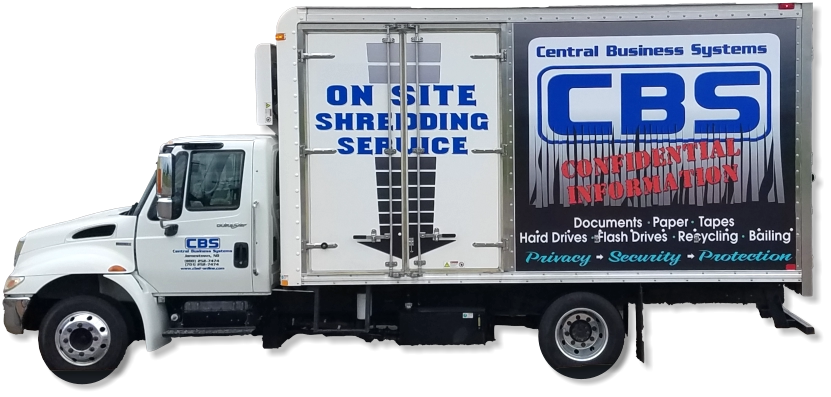 Central Business Systems Shred Truck - On and Off Site Shredding. Jamestown Nort Dakota