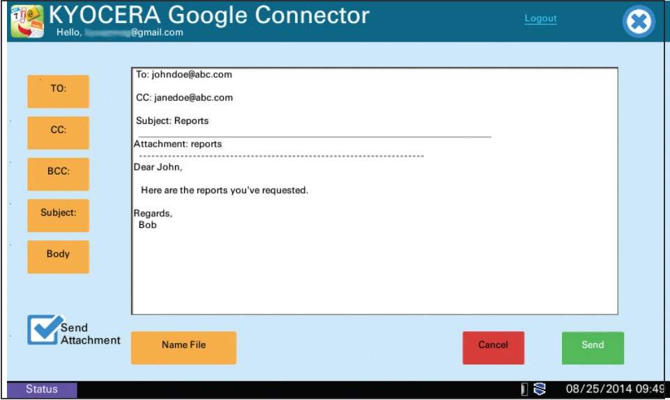 KYOCERA GOOGLE CONNECTOR SEAMLESSLY ENABLES USERS TO ACCESS FEATURES OF THEIR GOOGLE ACCOUNT RIGHT FROM THE MFP